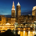 Cleveland during blue evening