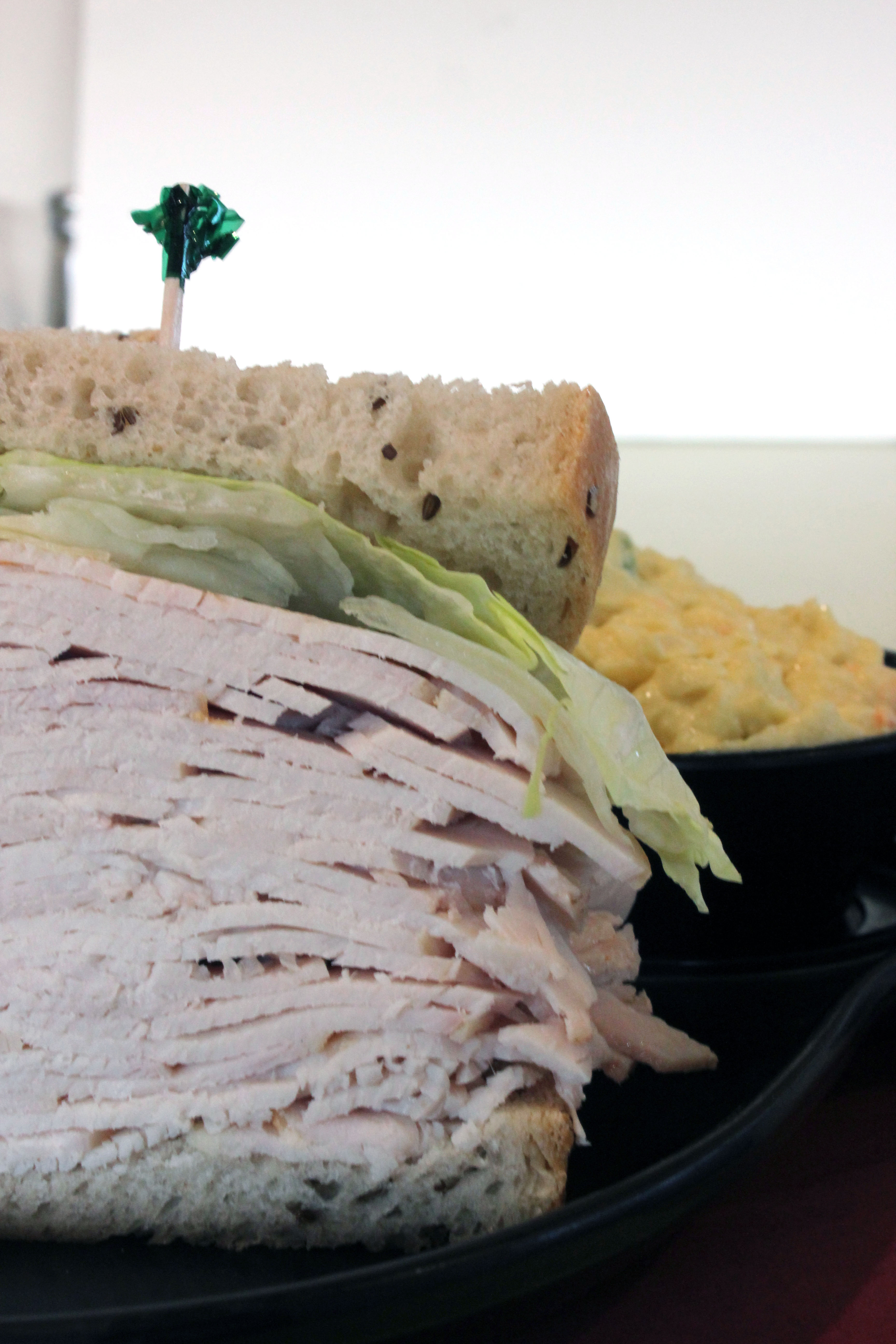 A jumbo turkey sandwich, with a side order of potato salad, from Jack’s Deli.